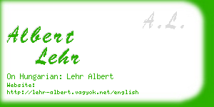 albert lehr business card